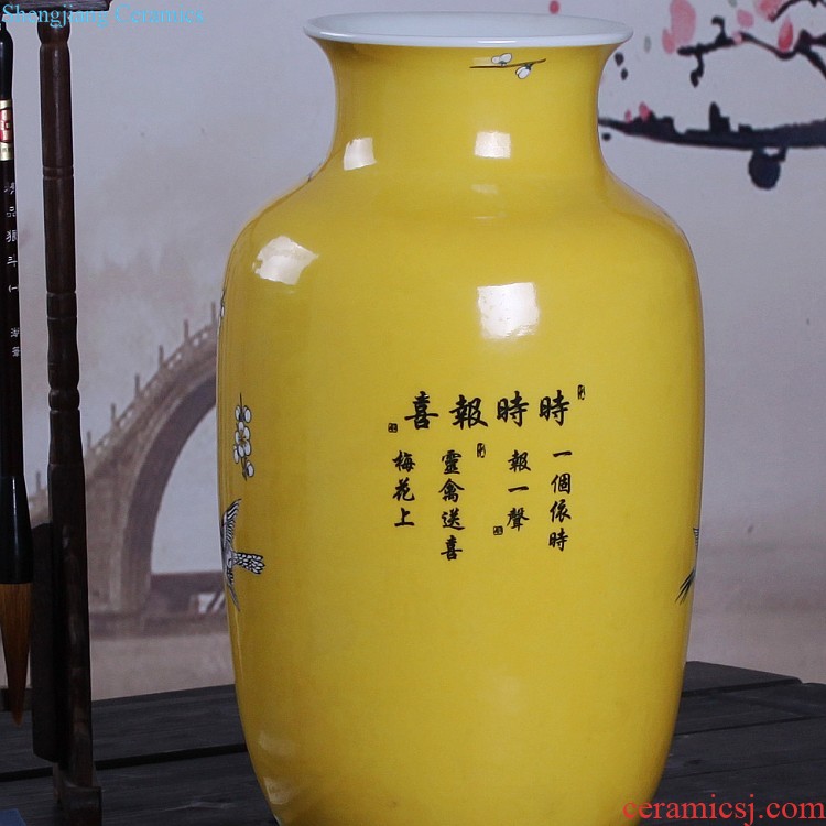 Jingdezhen ceramics vase, ji blue gold peony home furnishing articles flower arranging adornment of contemporary sitting room