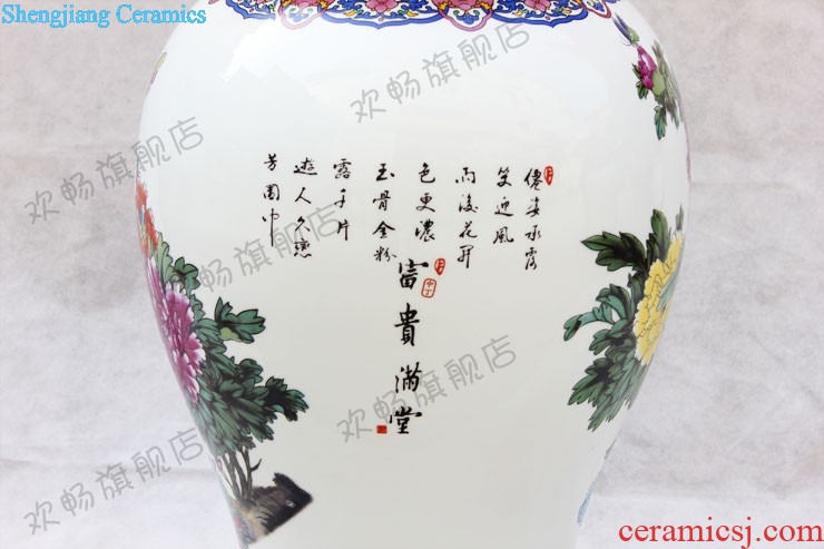 E179 jingdezhen ceramics Splendid sunvo color ink landscape painting of large vases, restoring ancient ways is the sitting room adornment