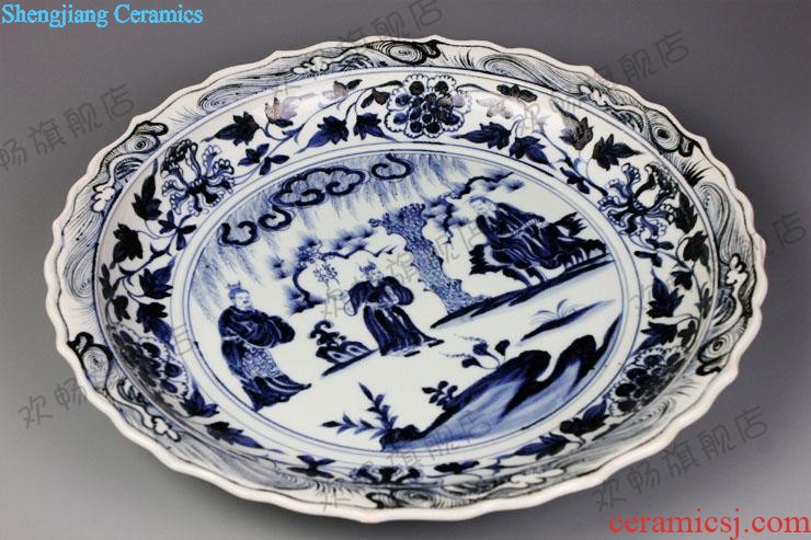 Jingdezhen ceramics Hand draw freehand brushwork in traditional Chinese goldfish bowl water shallow writing brush washer The tortoise narcissus basin furnishing articles sq0 cylinder water lily