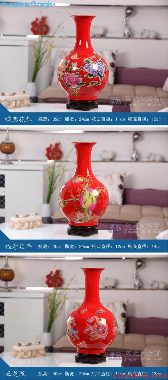 Famous master of jingdezhen ceramics hand-painted vases sitting room adornment is placed Chinese landscape painting porch decoration