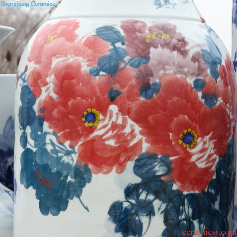 Archaize hand-carved sf2 jingdezhen ceramics of large vases, home sitting room adornment handicraft furnishing articles