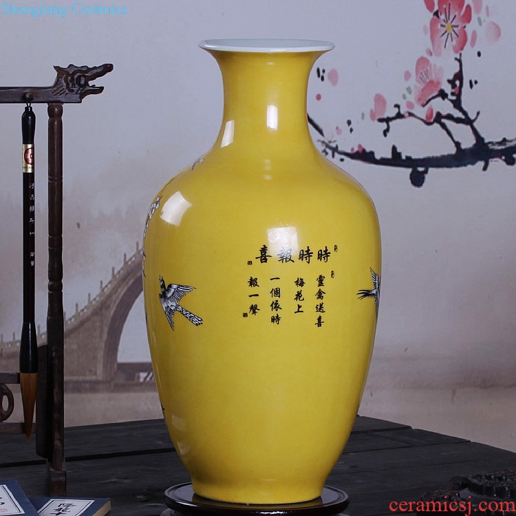 Jingdezhen ceramics vase, ji blue gold peony home furnishing articles flower arranging adornment of contemporary sitting room