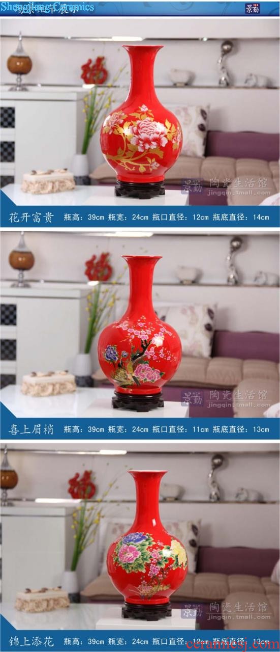 Famous master of jingdezhen ceramics hand-painted vases sitting room adornment is placed Chinese landscape painting porch decoration