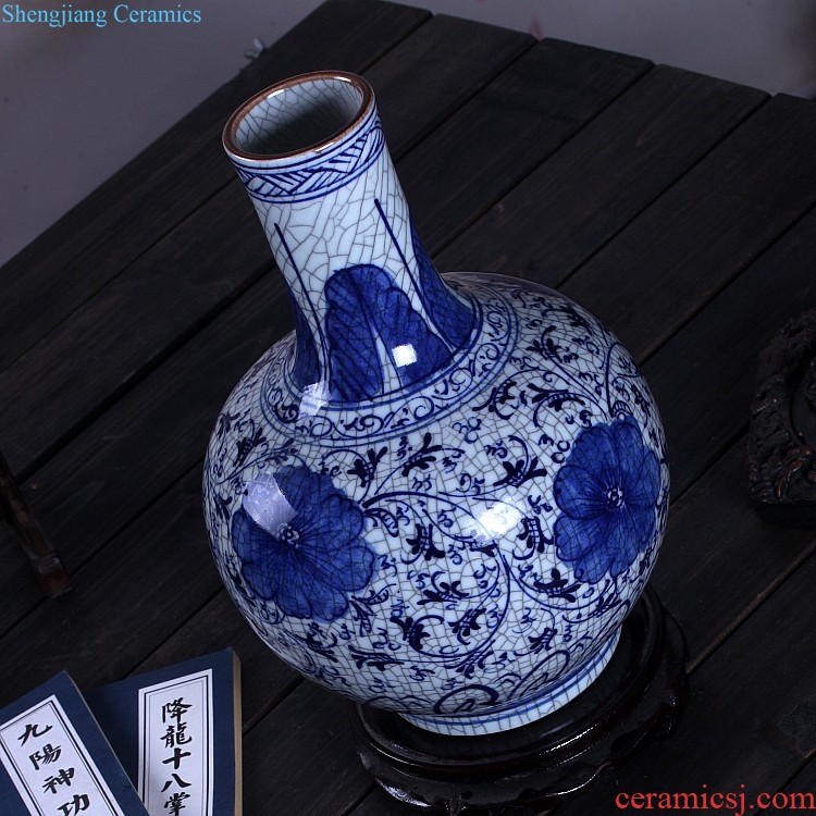 Chinese style the jun porcelain vase landed the sitting room Fashionable household decoration furnishing articles Jingdezhen porcelain arranging flowers