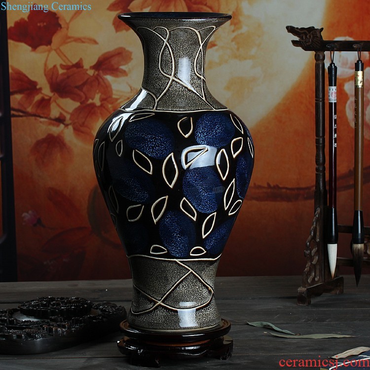 Jingdezhen ceramic vases, new Chinese style restoring ancient ways is the sitting room the dried flower arranging wine rich ancient frame home furnishing articles