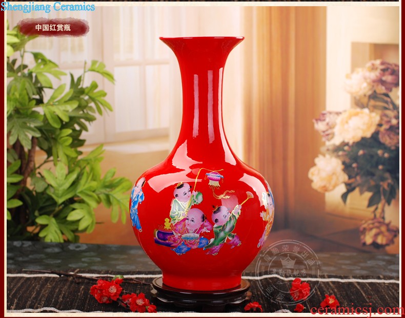 Sitting room 317 jingdezhen ceramic glaze color yellow vase classical decorative home furnishing articles Art crafts