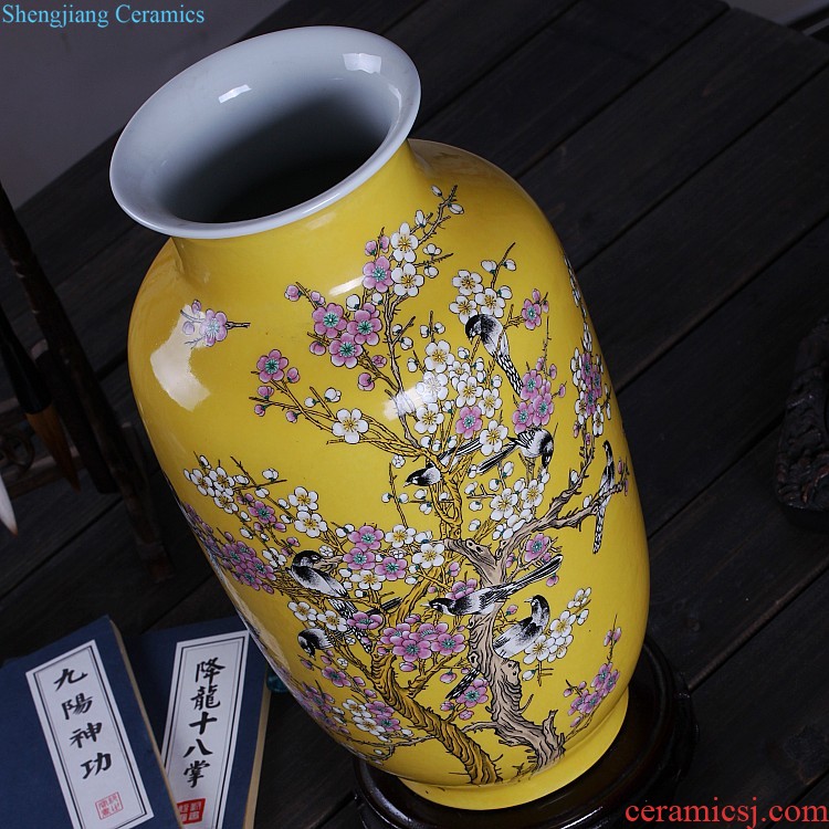 Jingdezhen ceramics vase, ji blue gold peony home furnishing articles flower arranging adornment of contemporary sitting room