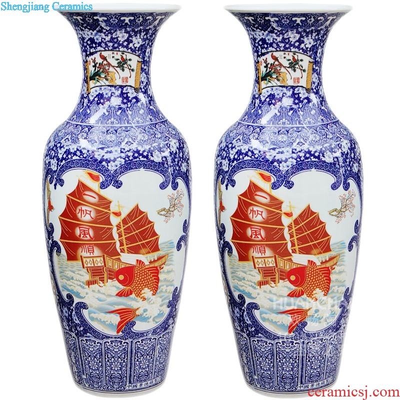 Famous master of jingdezhen ceramics hand-painted powder enamel vase home furnishing articles c136 sitting room adornment porcelain arts and crafts