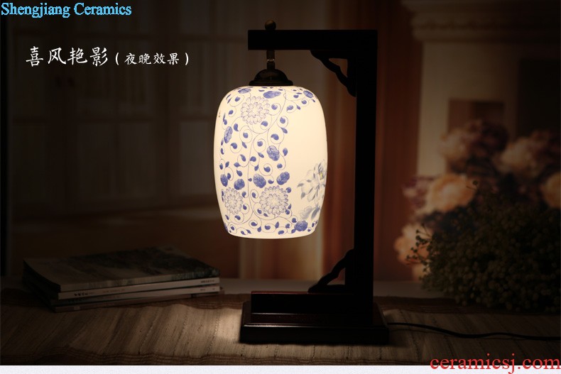 Bedside table ceramic desk lamp 313 sweet bedroom modern creative lovely garden decoration wedding fashion small desk lamp