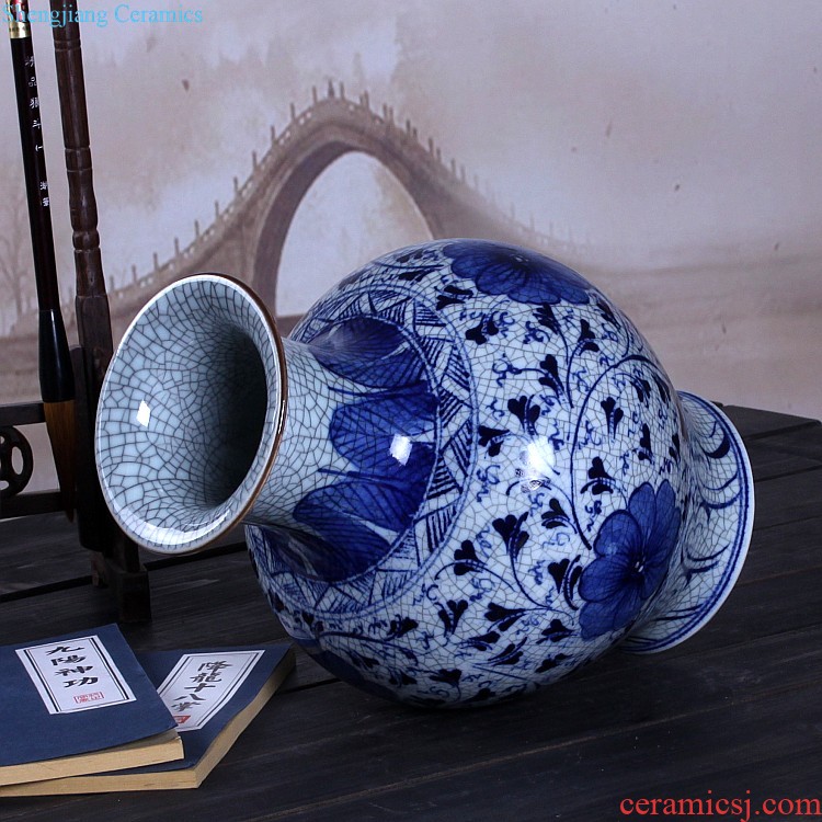 Chinese style the jun porcelain vase landed the sitting room Fashionable household decoration furnishing articles Jingdezhen porcelain arranging flowers