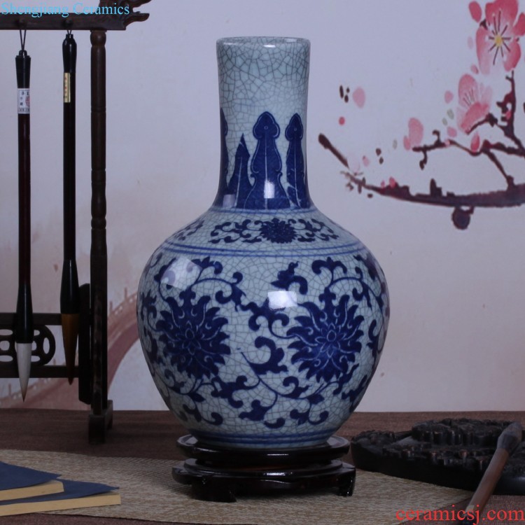 Jingdezhen ceramics kiln creative vase furnishing articles jun porcelain antique open piece of living room furniture decoration decoration