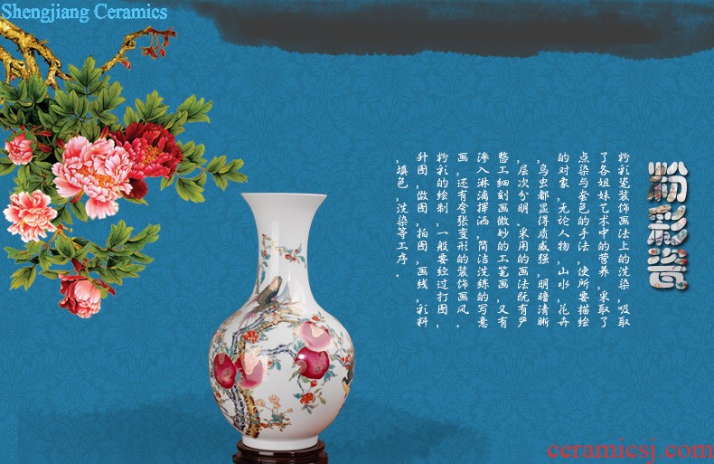 Jingdezhen ceramic ring of large vase archaize lad spring 289 figure sitting room place of blue and white porcelain hotel decoration