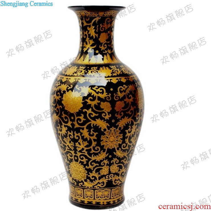 Jingdezhen ceramics vase masters hand draw colorful landscape of pomegranates of blue and white porcelain bottle Chinese sitting room adornment is placed