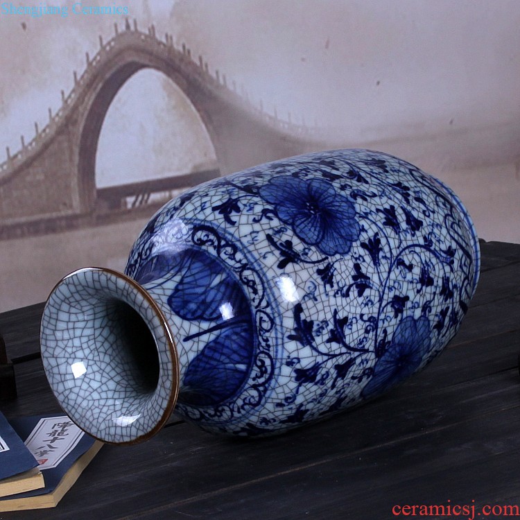 Chinese style the jun porcelain vase landed the sitting room Fashionable household decoration furnishing articles Jingdezhen porcelain arranging flowers