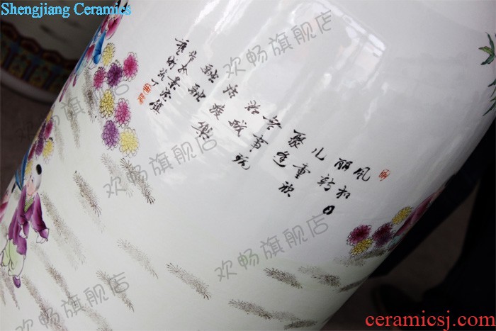 Sf22 jingdezhen ceramics all hand painting of large vase very beautiful Chinese sitting room adornment is placed