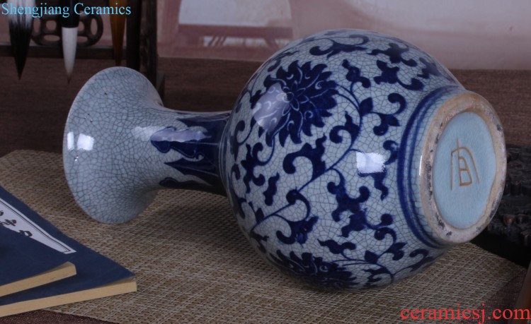 Jingdezhen ceramics kiln creative vase furnishing articles jun porcelain antique open piece of living room furniture decoration decoration