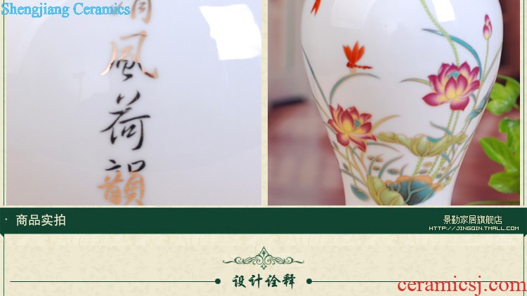 Modern fashion 163 jingdezhen ceramics thin foetus porcelain vase thin foetus bottle "chrysanthemum patterns" gift box packaging