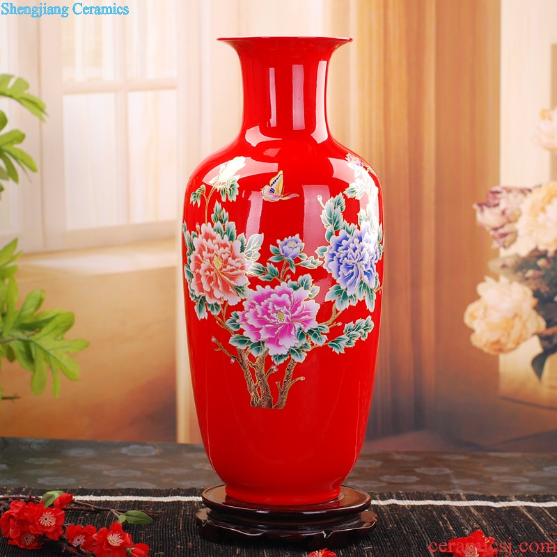 Sitting room 317 jingdezhen ceramic glaze color yellow vase classical decorative home furnishing articles Art crafts