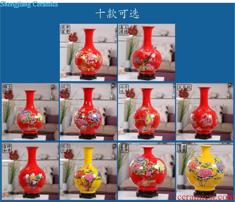 Famous master of jingdezhen ceramics hand-painted vases sitting room adornment is placed Chinese landscape painting porch decoration