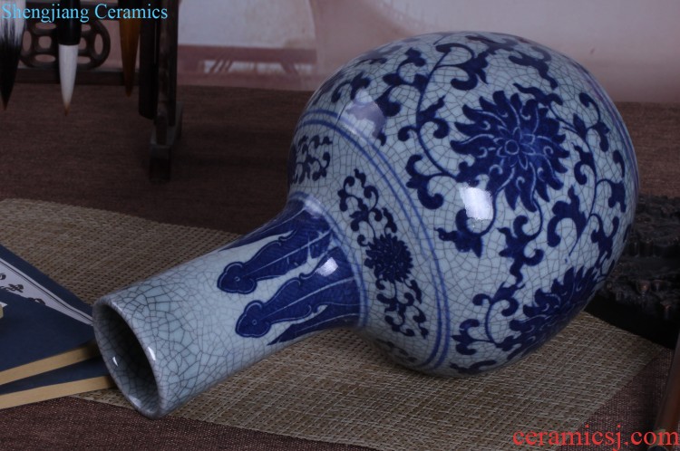 Jingdezhen ceramics kiln creative vase furnishing articles jun porcelain antique open piece of living room furniture decoration decoration