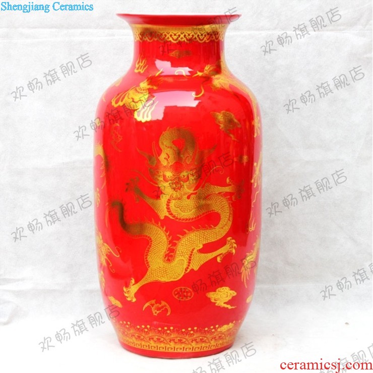 Jingdezhen ceramic floor big vase high furnishing articles hand-painted large landscape painting home sitting room TV ark adornment