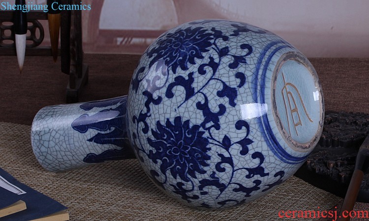 Jingdezhen ceramics kiln creative vase furnishing articles jun porcelain antique open piece of living room furniture decoration decoration