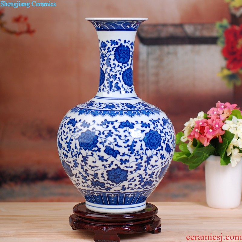 Master hand of jingdezhen porcelain enamel 467 flower vase household sitting room adornment style rich ancient frame furnishing articles