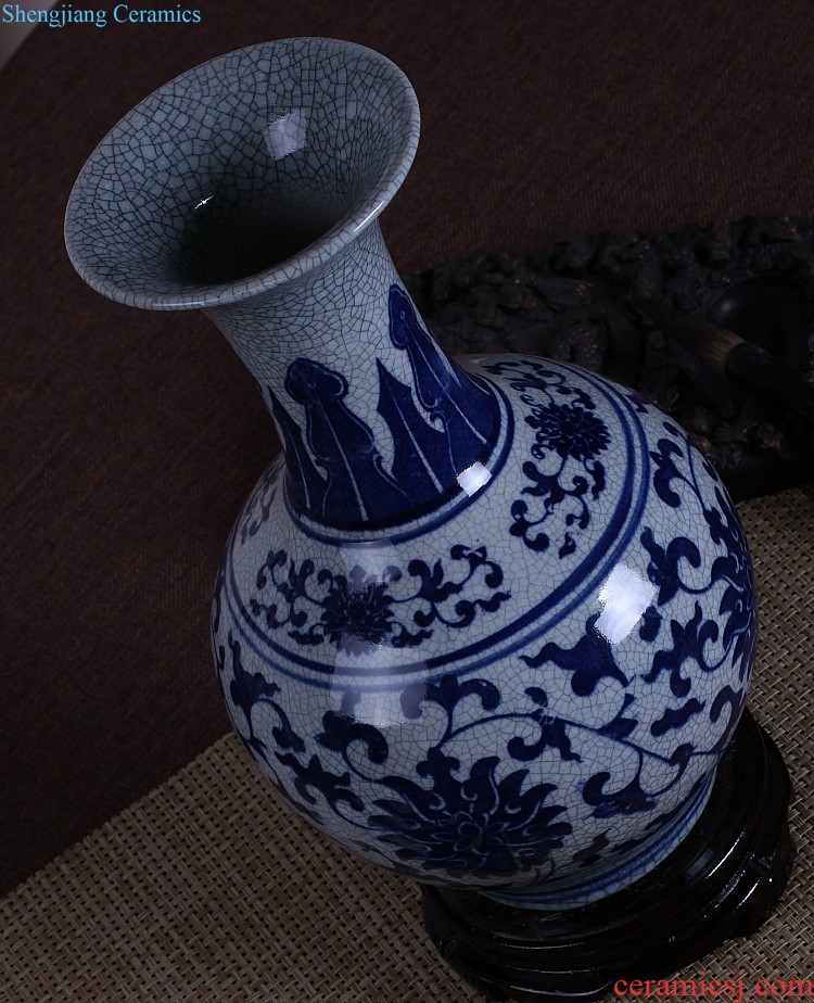 Jingdezhen ceramics kiln creative vase furnishing articles jun porcelain antique open piece of living room furniture decoration decoration