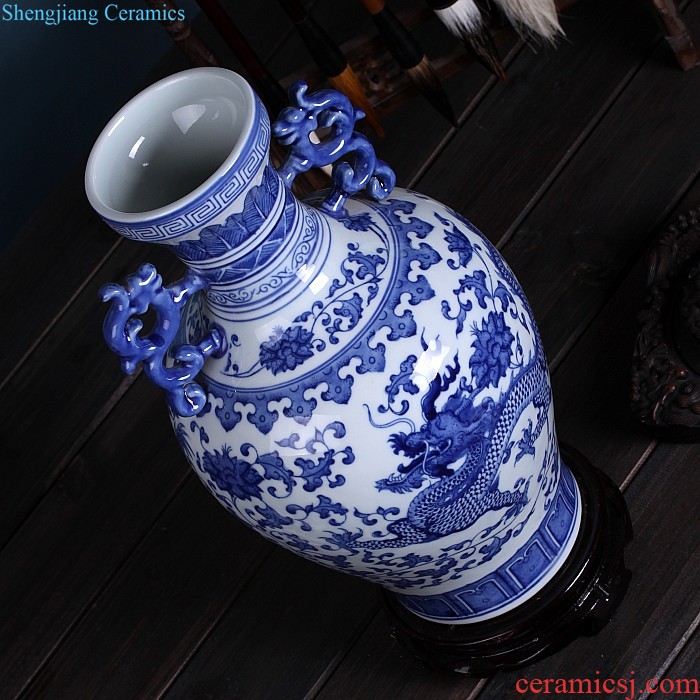 European ceramic vase furnishing articles sitting room of contemporary and contracted jingdezhen soft landing simulation flower dried flowers flower arrangement ornaments