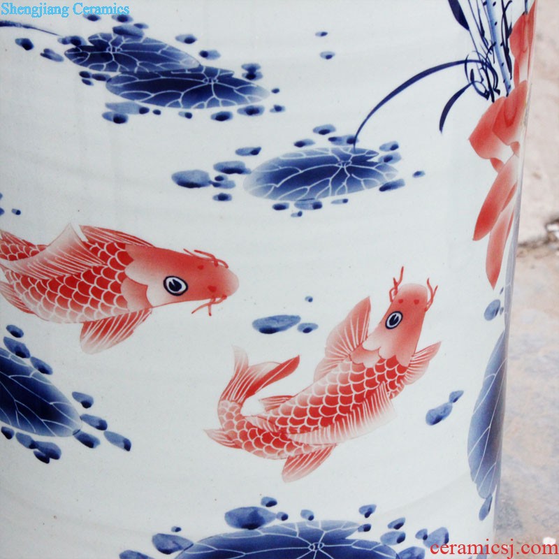 Jingdezhen ceramics of large vases, flower arranging ruby red home sitting room hotel furnishing articles large e082 ornament