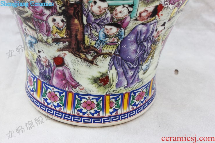 E179 jingdezhen ceramics Splendid sunvo color ink landscape painting of large vases, restoring ancient ways is the sitting room adornment