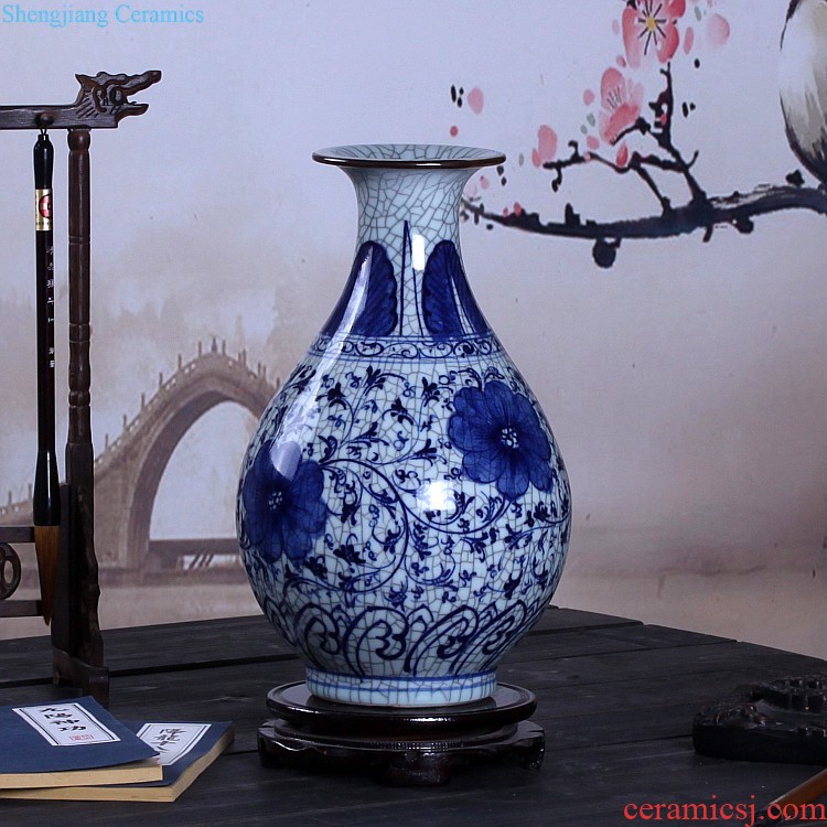 Chinese style the jun porcelain vase landed the sitting room Fashionable household decoration furnishing articles Jingdezhen porcelain arranging flowers