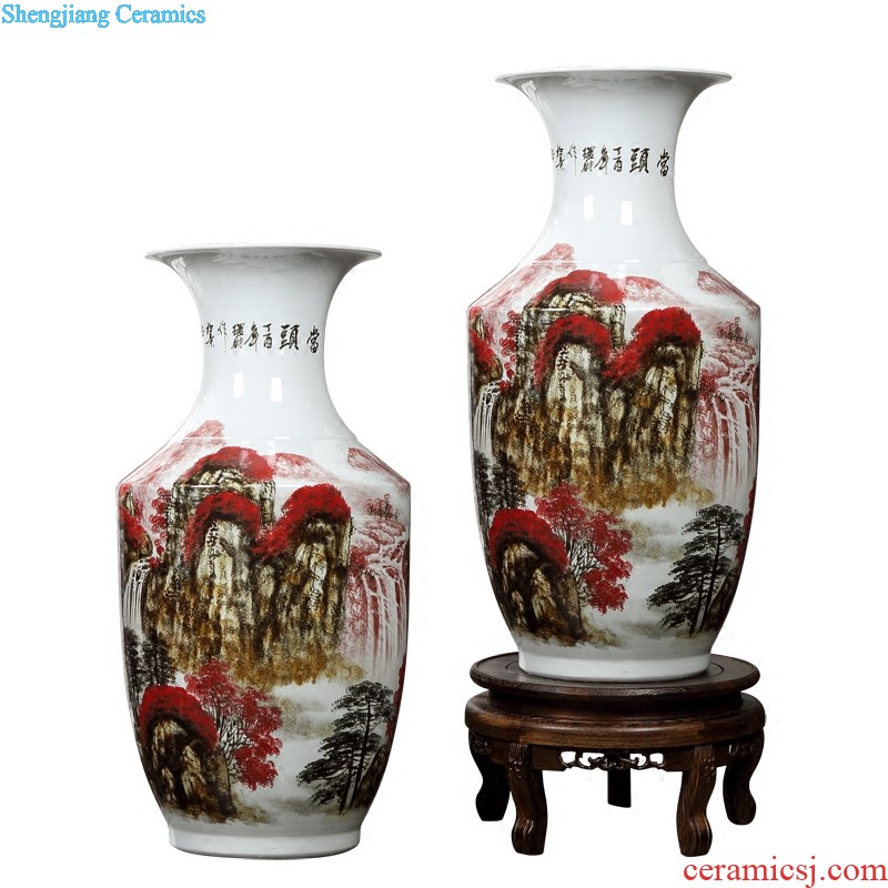 Jingdezhen porcelain vase Antique hand-painted flowers of blue and white porcelain is Chinese style decoration home furnishing articles in the living room