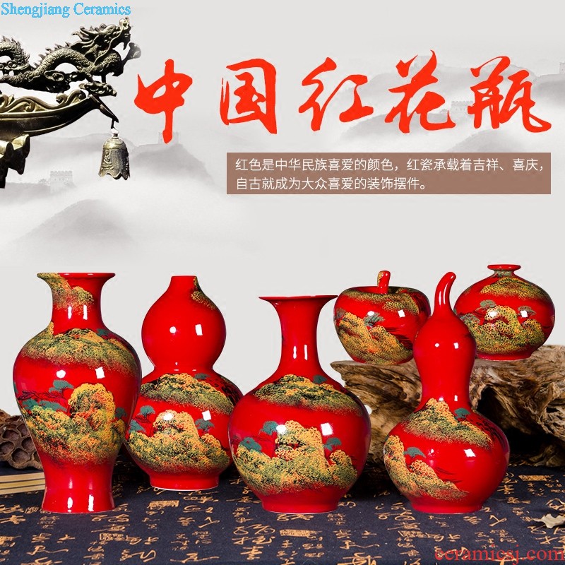 Z038 imitation of jingdezhen ceramics kiln crack glaze dragon vase flower arranging the sitting room of Chinese style household decorative furnishing articles