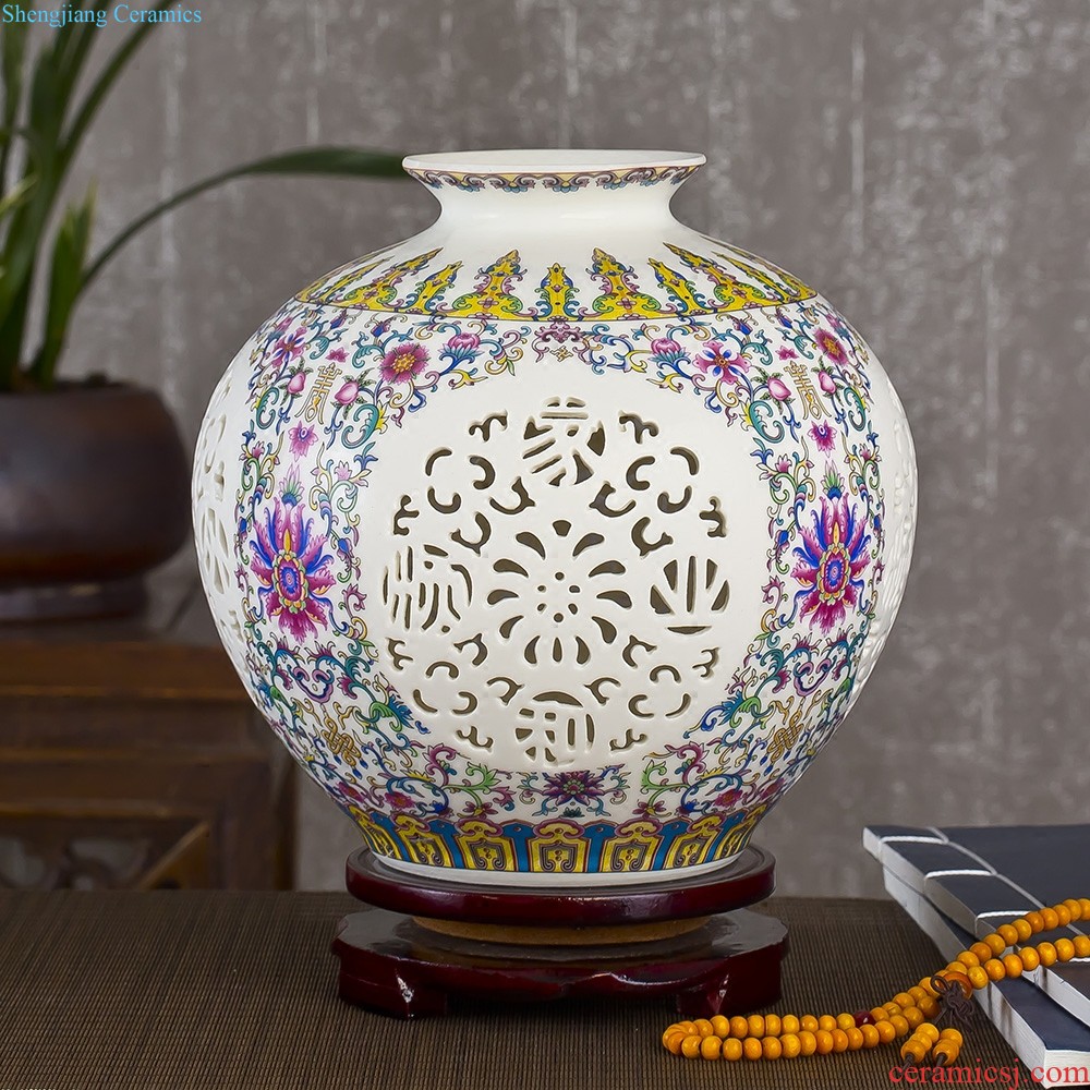 Jingdezhen porcelain vases, pottery and porcelain furnishing articles three-piece sitting room flower arranging the modern Chinese style household adornment TV ark