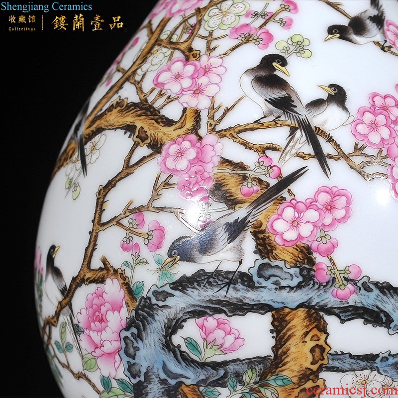 Jingdezhen imperial kiln chinaware imitation qing qianlong pastel nine xi plum home furnishing articles collection of gall bladder sitting room adornment