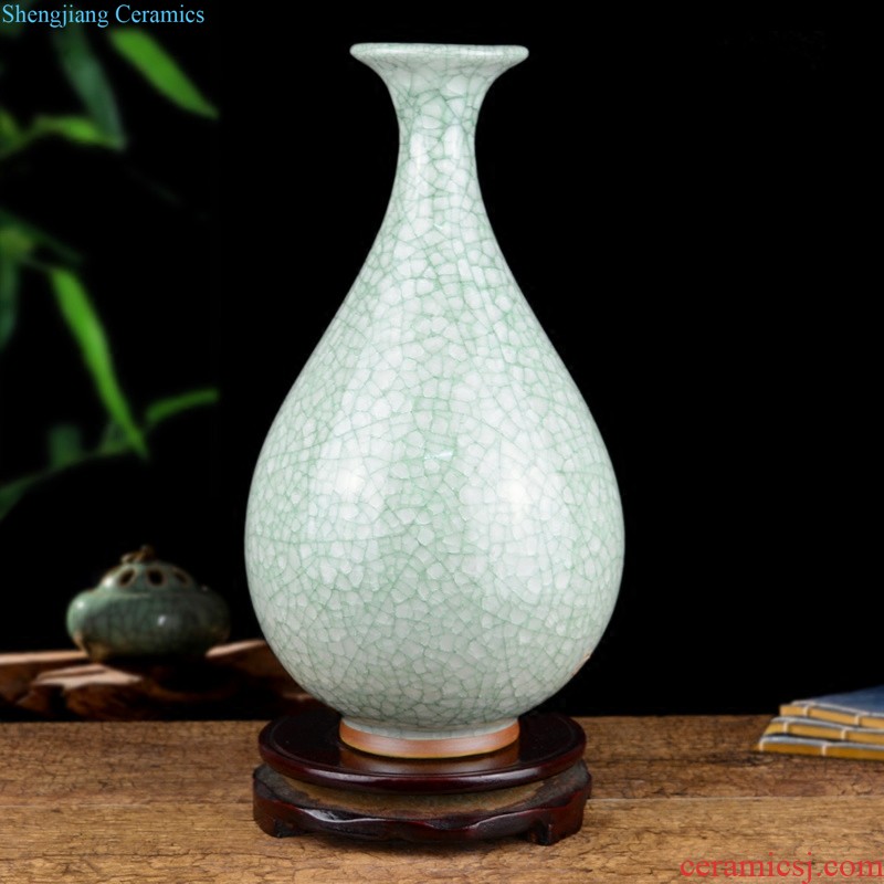 Archaize of jingdezhen ceramic kiln crack shadow blue glaze vase household adornment handicraft decoration furnishing articles sitting room