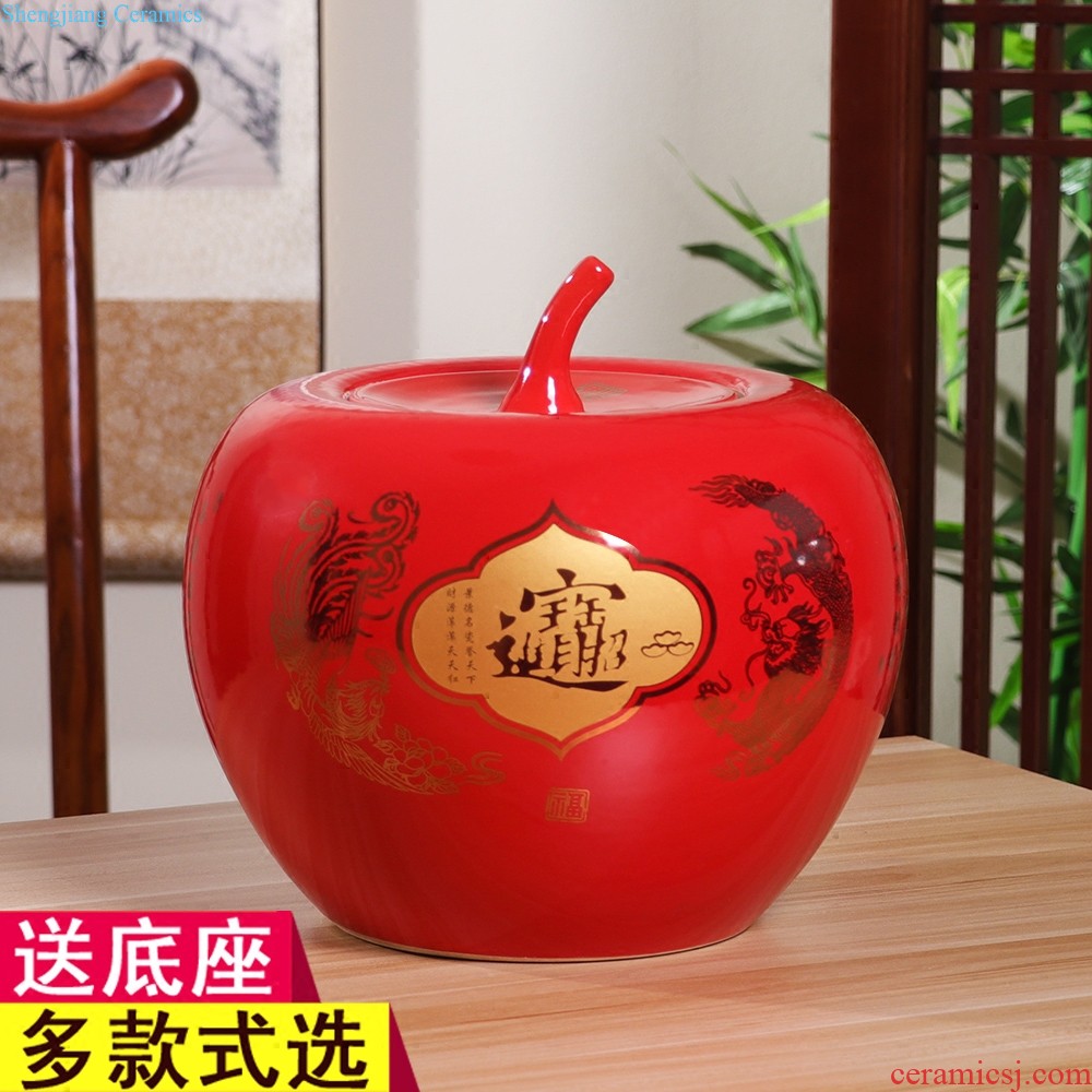 Jingdezhen ceramics China red longfeng f egg vase furnishing articles sitting room put vase modern home decoration