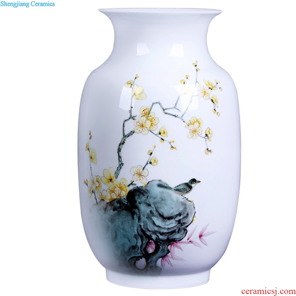 Jingdezhen ceramics Lrene hand-painted on figure plum bottle of blue and white porcelain vase Vogue to live in the sitting room furnishing articles