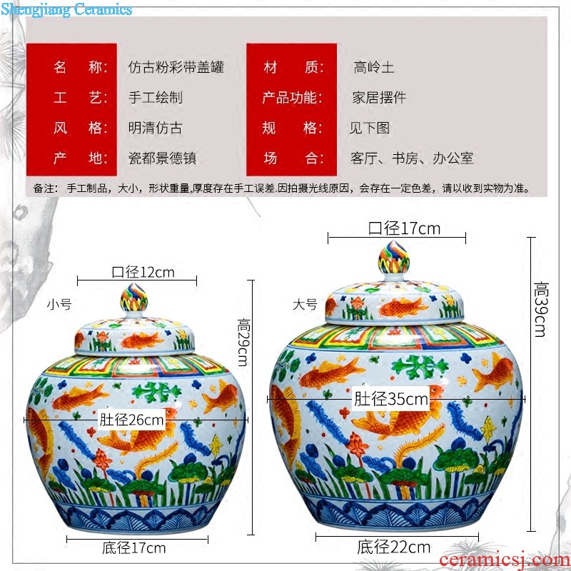 Jingdezhen ceramics vase Chinese famous flower arranging master hand draw powder enamel household the sitting room porch place