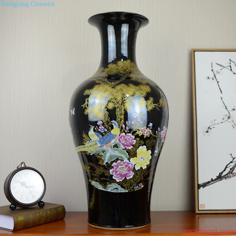 Jingdezhen ceramics hand-painted vases, large living room club hotel Chinese style household soft adornment porch place