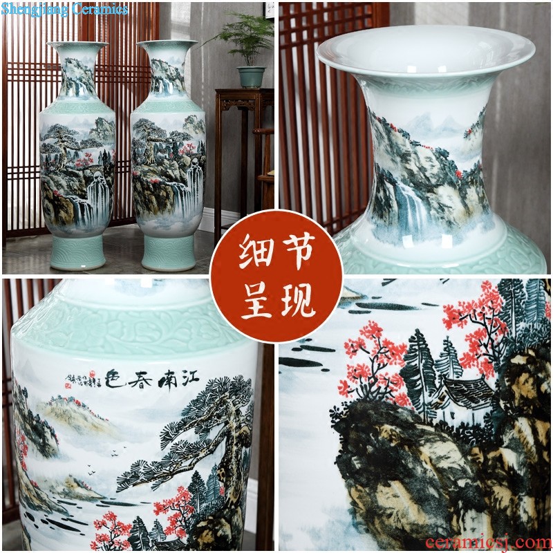 Jingdezhen porcelain vase Archaize colored enamel fish bottle vases, flower receptacle modern living room of Chinese style household furnishing articles