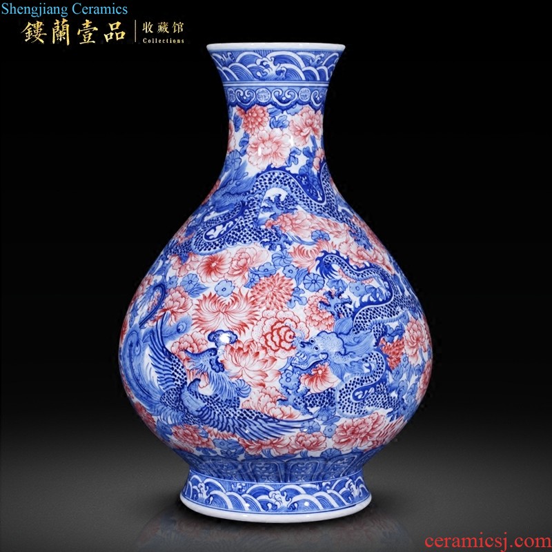 Master of jingdezhen ceramics hand-painted famille rose porcelain vase Live without Sitting room place home decoration