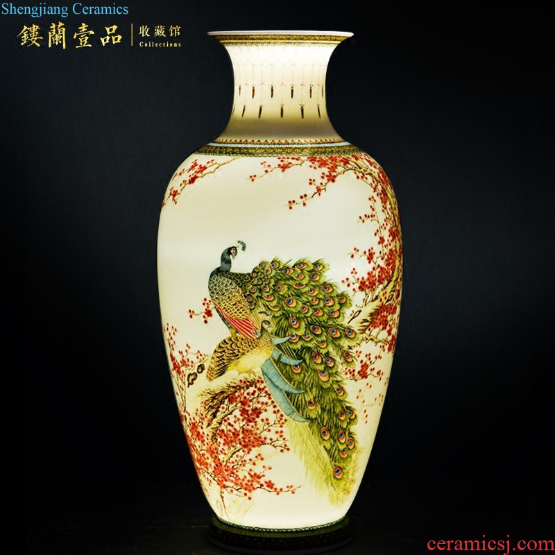 Jingdezhen ceramics high imitation qing qianlong vase youligong celestial big sitting room of Chinese style household adornment furnishing articles