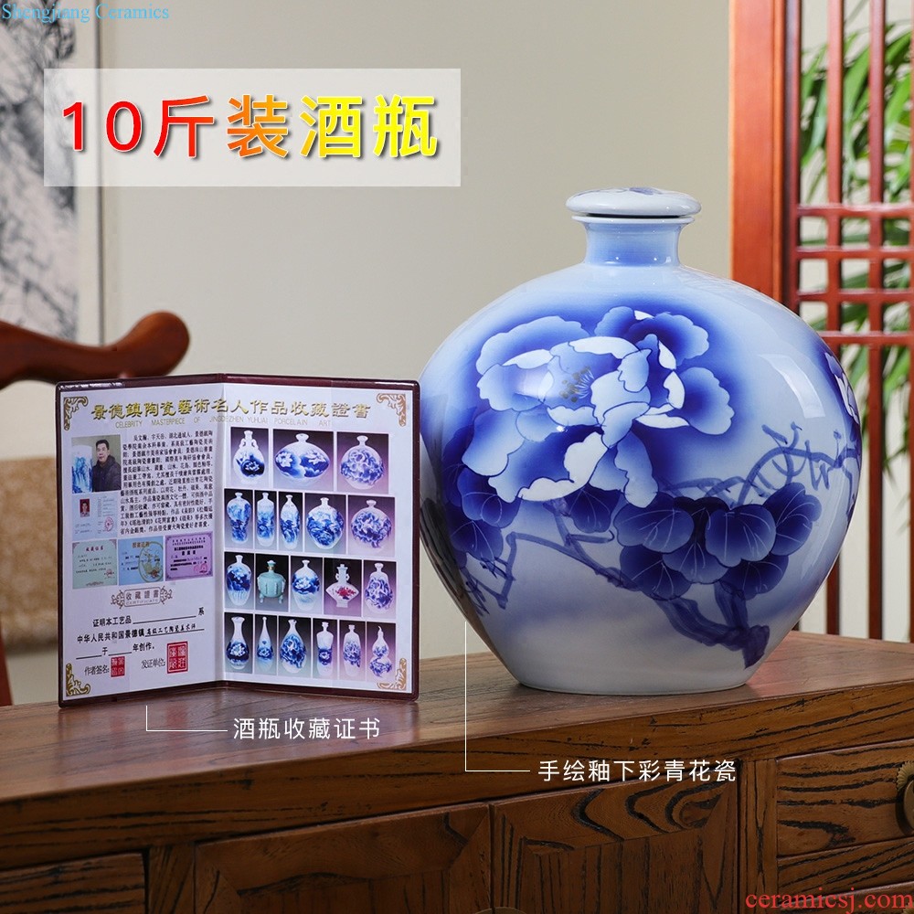 Jingdezhen ceramics hand-painted blue and white porcelain vase general storage jar jar of furnishing articles of new Chinese style household ornaments