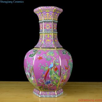 Jingdezhen ceramics hand-painted painting of flowers and pottery vases, sitting room of new Chinese style household decorations with cover pot furnishing articles