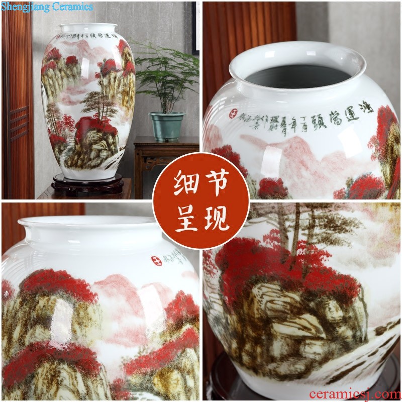 Jingdezhen ceramic sitting room big vases, flower arranging new Chinese style household adornment housewarming landing place hotel opening