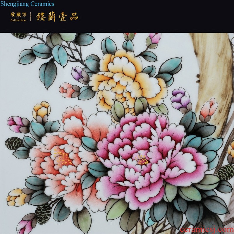 Master of jingdezhen ceramics hand-painted wealth longevity porcelain plate painter adornment picture hanging in the sitting room is placed