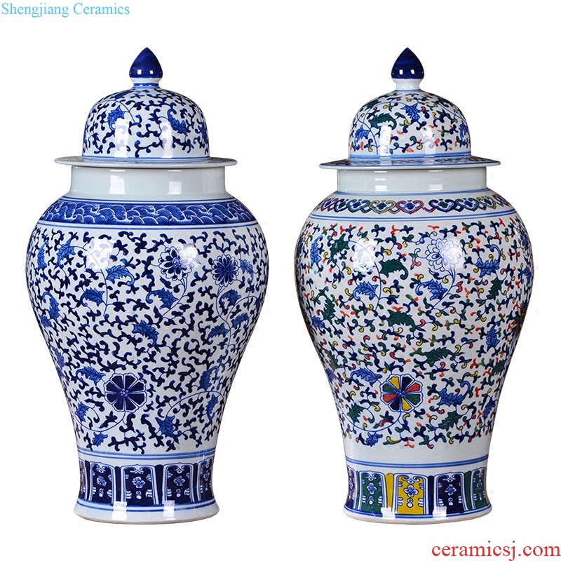 Jingdezhen ceramics hand-painted vases furnishing articles sitting room of Chinese style household wine porch TV ark adornment arranging flowers