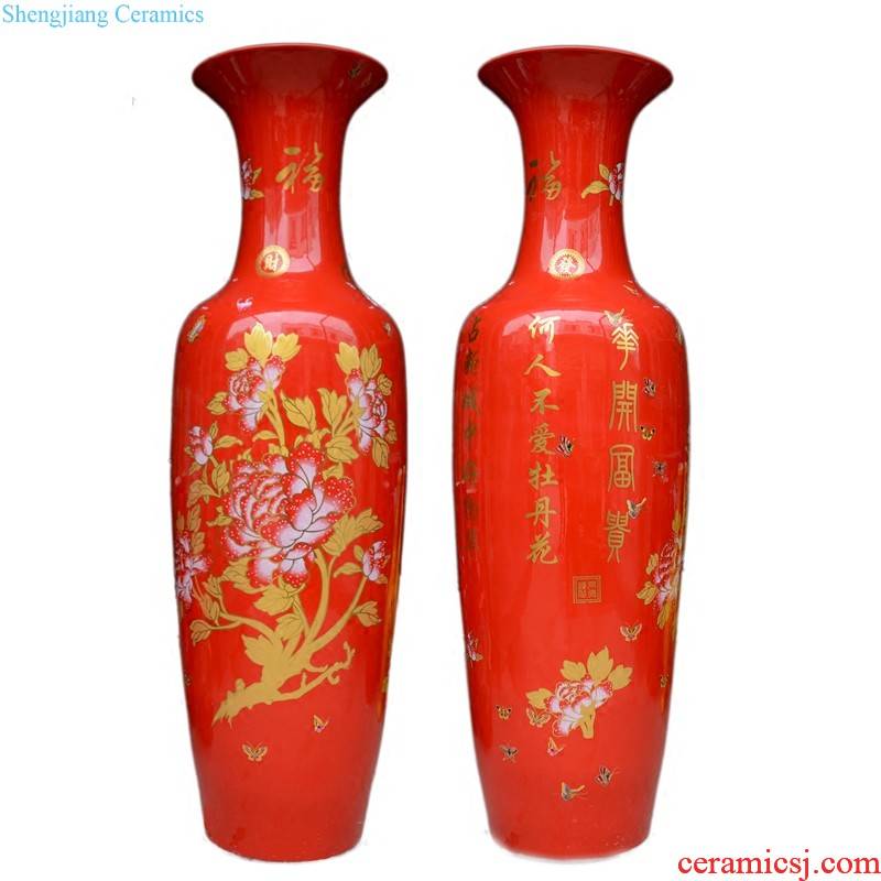 Jingdezhen ceramics hand-painted vases large famous handmade art furnishing articles sitting room of new Chinese style household adornment